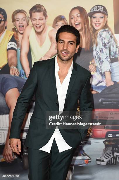 Actor Elyas M'Barek attends the 'Fack ju Goehte 2' Munich Premiere at Mathaeser Filmpalast on September 7, 2015 in Munich, Germany.