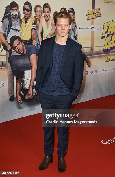 Actor Max von der Groeben attends the 'Fack ju Goehte 2' Munich Premiere at Mathaeser Filmpalast on September 7, 2015 in Munich, Germany.