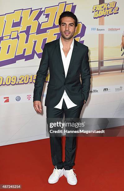 Actor Elyas M'Barek attends the 'Fack ju Goehte 2' Munich Premiere at Mathaeser Filmpalast on September 7, 2015 in Munich, Germany.