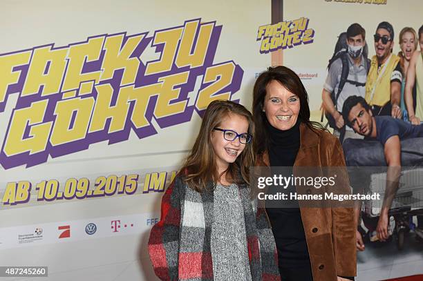 Caroline Link and her daughter Pauline Link attend the 'Fack ju Goehte 2' Munich Premiere at Mathaeser Filmpalast on September 7, 2015 in Munich,...