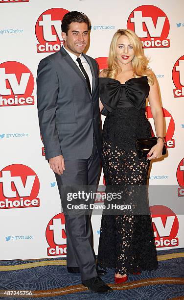 Lydia Bright and James Argent attend the TV Choice Awards 2015 at Hilton Park Lane on September 7, 2015 in London, England.