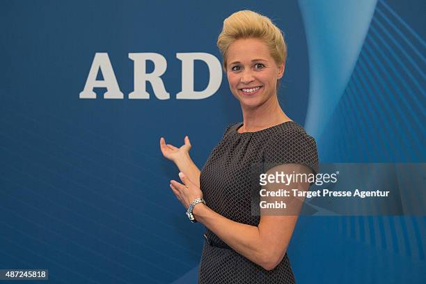 Singa Gaetgens visits the ARD stand at 2015 IFA Tech Fair on September 7, 2015 in Berlin, Germany.