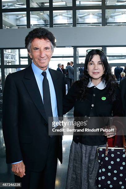 President of the 'Institut du Monde Arabe' Jack Lang and Carole Laure attend the Inauguration of the 'Osiris, Mysteres Engloutis d'Egypte' at...