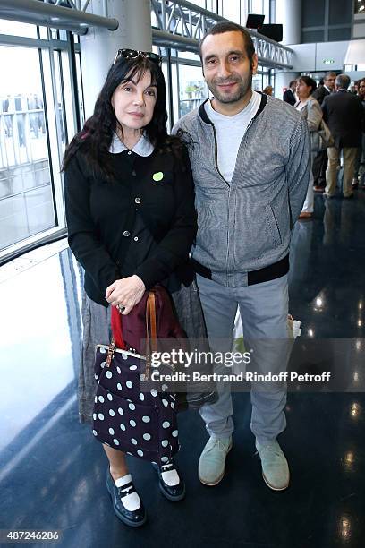 Actors Carole Laure and Zinedine Soualem attend the Inauguration of the 'Osiris, Mysteres Engloutis d'Egypte' at Institut du Monde Arabe, by the...
