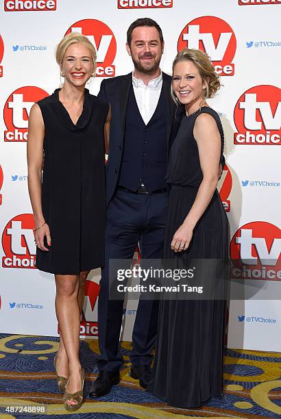 Maddy Hill, Danny Dyer and Kellie Bright attend the TV Choice Awards 2015 at Hilton Park Lane on September 7, 2015 in London, England.