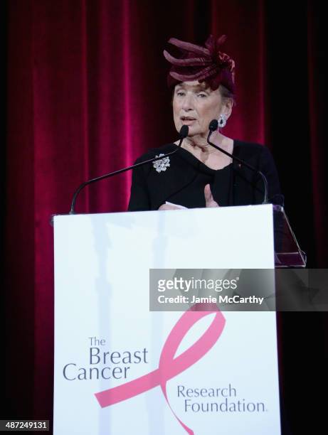Roz Goldstein speaks onstage at The Breast Cancer Foundation's 2014 Hot Pink Party at Waldorf Astoria Hotel on April 28, 2014 in New York City.