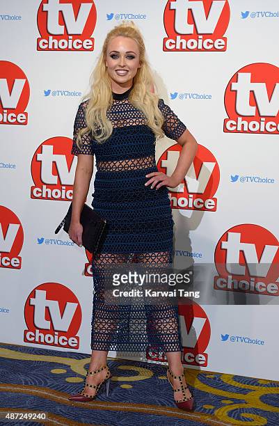 Jorgie Porter attends the TV Choice Awards 2015 at Hilton Park Lane on September 7, 2015 in London, England.