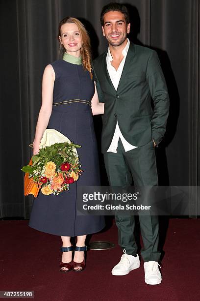 Karoline Herfurth and Elyas M'Barek during the world premiere of 'Fack ju Goehte 2' at Mathaeser Kino on September 7, 2015 in Munich, Germany.