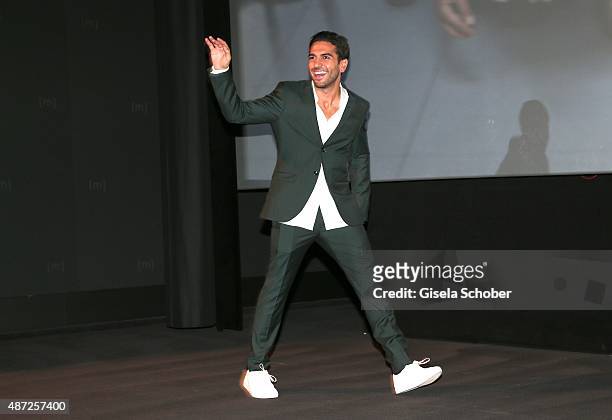 Elyas M'Barek during the world premiere of 'Fack ju Goehte 2' at Mathaeser Kino on September 7, 2015 in Munich, Germany.