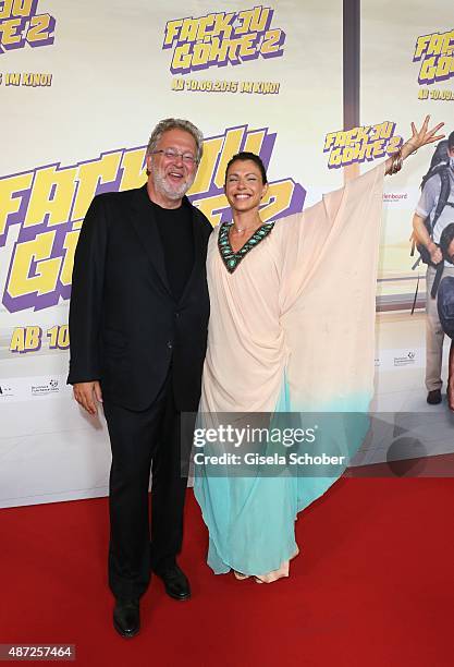 Martin Moszkowicz, Jana Pallaske during the world premiere of 'Fack ju Goehte 2' at Mathaeser Kino on September 7, 2015 in Munich, Germany.