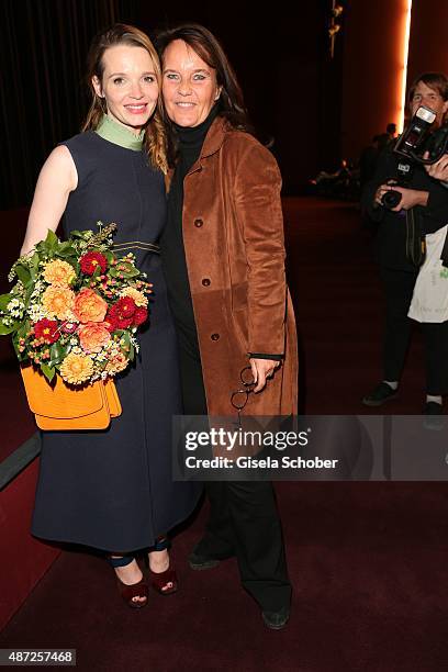 Karoline Herfurth and Caroline Link during the world premiere of 'Fack ju Goehte 2' at Mathaeser Kino on September 7, 2015 in Munich, Germany.