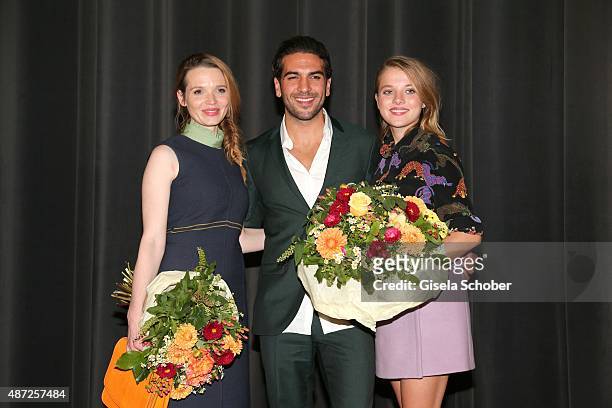 Karoline Herfurth, Elyas M'Barek, Jella Haase during the world premiere of 'Fack ju Goehte 2' at Mathaeser Kino on September 7, 2015 in Munich,...