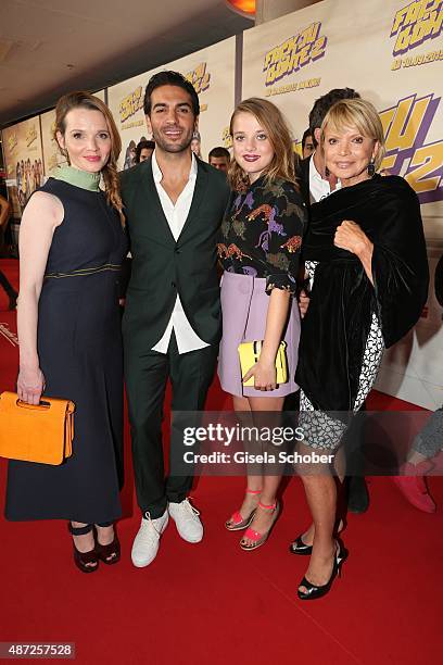 Karoline Herfurth, Elyas M'Barek, Jella Haase and Uschi Glas during the world premiere of 'Fack ju Goehte 2' at Mathaeser Kino on September 7, 2015...