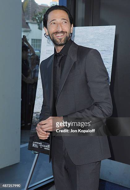 Actor Adrien Brody arrives "Irrational Man" at Writers Guild Awards on July 9, 2015 in Los Angeles, California.
