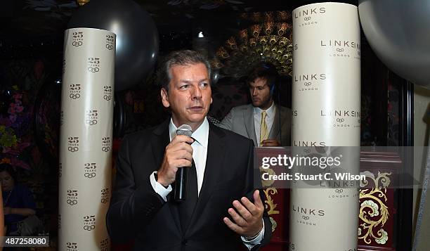 George Koutsolioutsos attends the Links Of London 25th Anniversary Event at Loulou's on September 7, 2015 in London, England.