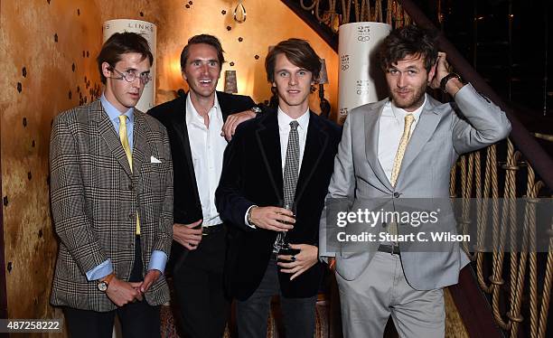 Merlin Ferry, Tara Ferry, Otis Ferry and Isaac Ferry attend the Links Of London 25th Anniversary Event at Loulou's on September 7, 2015 in London,...