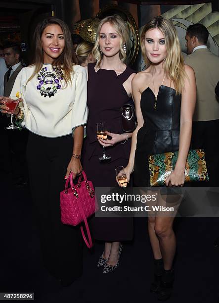 Maya Williams, Diana Vickers and Kara Marshall attend the Links Of London 25th Anniversary Event at Loulou's on September 7, 2015 in London, England.