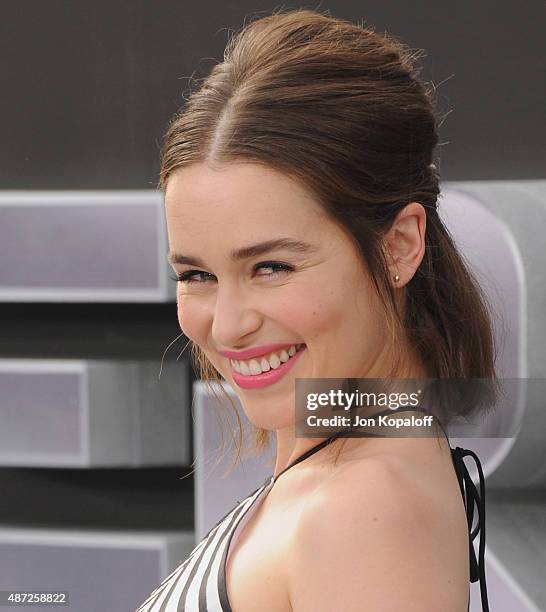 Actress Emilia Clarke arrives at the Los Angeles Premiere "Terminator Genisys" at Dolby Theatre on June 28, 2015 in Hollywood, California.