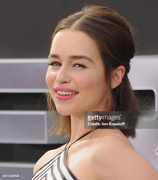 Actress Emilia Clarke arrives at the Los Angeles Premiere "Terminator Genisys" at Dolby Theatre on June 28, 2015 in Hollywood, California.