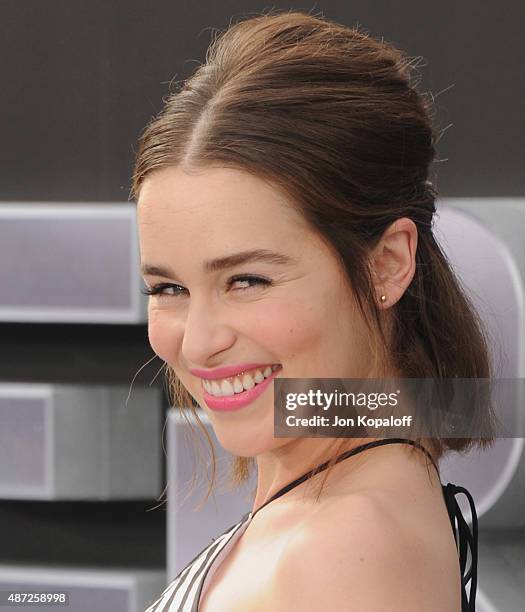 Actress Emilia Clarke arrives at the Los Angeles Premiere "Terminator Genisys" at Dolby Theatre on June 28, 2015 in Hollywood, California.