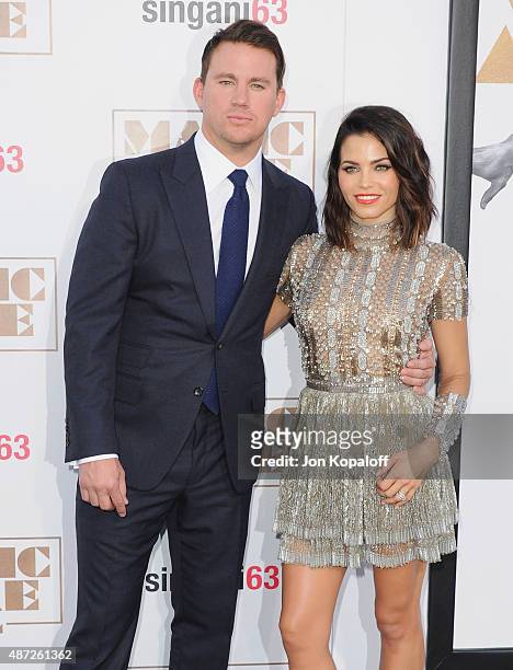 Actor Channing Tatum and wife Jenna Dewan Tatum arrive at the Los Angeles Premiere "Magic Mike XXL" at TCL Chinese Theatre IMAX on June 25, 2015 in...