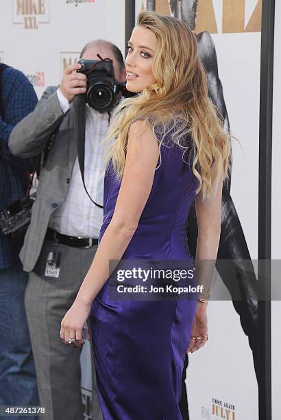 Actress Amber Heard arrives at the Los Angeles Premiere "Magic Mike XXL" at TCL Chinese Theatre IMAX on June 25, 2015 in Hollywood, California.