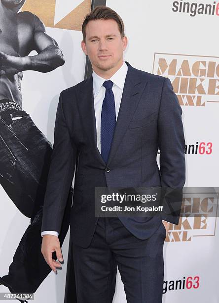 Actor Channing Tatum arrives at the Los Angeles Premiere "Magic Mike XXL" at TCL Chinese Theatre IMAX on June 25, 2015 in Hollywood, California.