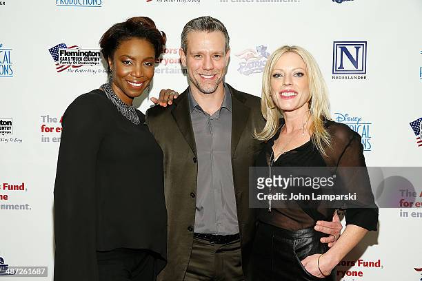Heather Headley, Adam Pascal and Sherie Rene Scott attends after party for The Actors Fund Gala Celebrating 20 Years Of Disney On Broadway at The New...