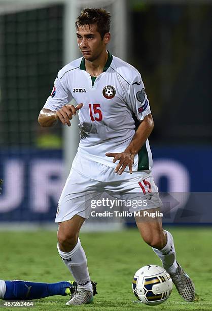 Ivaylo Chochev of Bulgaria in action during the UEFA EURO 2016 Qualifier match between Italy and Bulgaria on September 6, 2015 in Palermo, Italy.