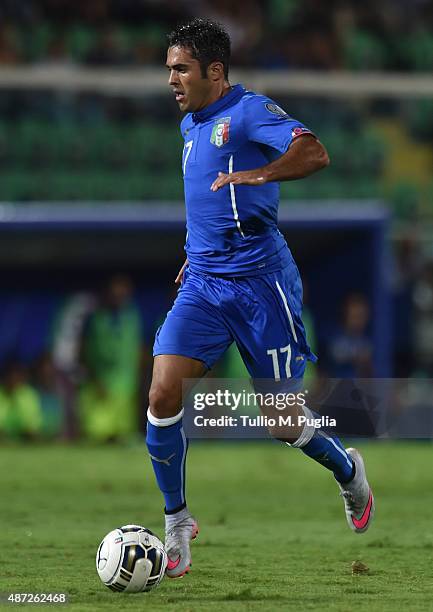 Eder of Italy in action during the UEFA EURO 2016 Qualifier match between Italy and Bulgaria on September 6, 2015 in Palermo, Italy.