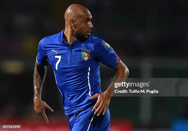 Simone Zaza of Italy in action during the UEFA EURO 2016 Qualifier match between Italy and Bulgaria on September 6, 2015 in Palermo, Italy.