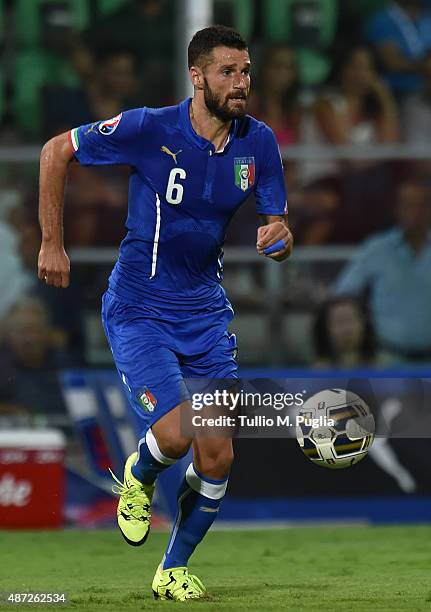 Antonio Candreva of Italy in action during the UEFA EURO 2016 Qualifier match between Italy and Bulgaria on September 6, 2015 in Palermo, Italy.