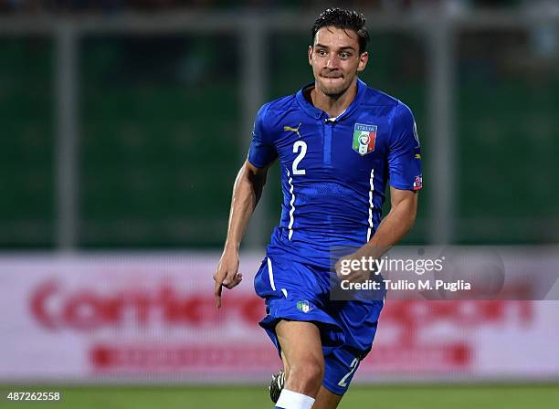 Mattia De Sciglio of Italy in action during the UEFA EURO 2016 Qualifier match between Italy and Bulgaria on September 6, 2015 in Palermo, Italy.