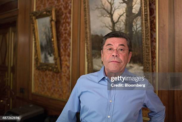 Patokh Chodiev, billionaire and co-founder of Eurasian Natural Resources Corp. , poses for a photograph at his property in Moscow, Russia, on Friday,...