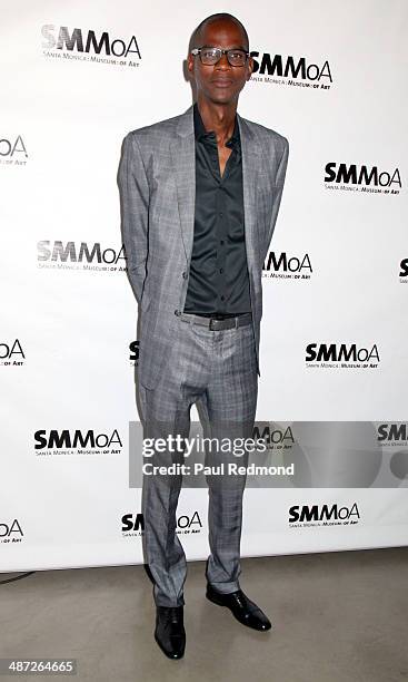 Artist Mark Bradford attends the Santa Monica Museum of Art Gala And Preview at Santa Monica Museum of Art on April 23, 2014 in Santa Monica,...