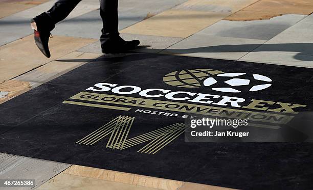 Delegates arrive on day four of the Soccerex - Manchester Convention at Manchester Centralon September 8, 2015 in Manchester, England.