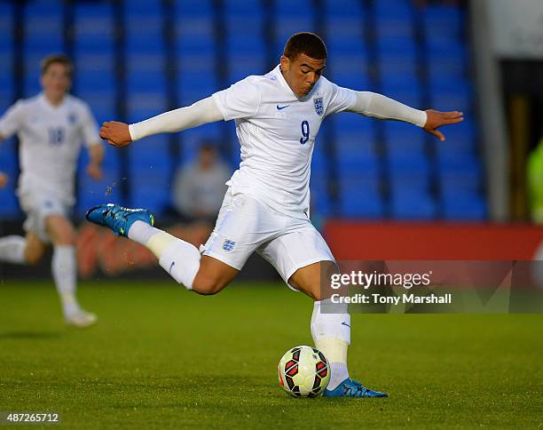 Che Adams of England during the International Match between England U20 and Czech Republic U20 at Greenhous Meadow on September 7, 2015 in...