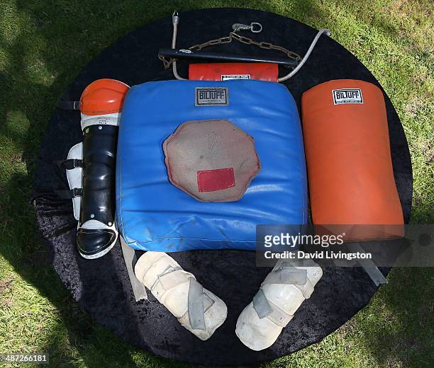 Exercise equipment used by actor Bruce Lee is seen at Nate D Sanders Auctions on April 28, 2014 in Brentwood, California.