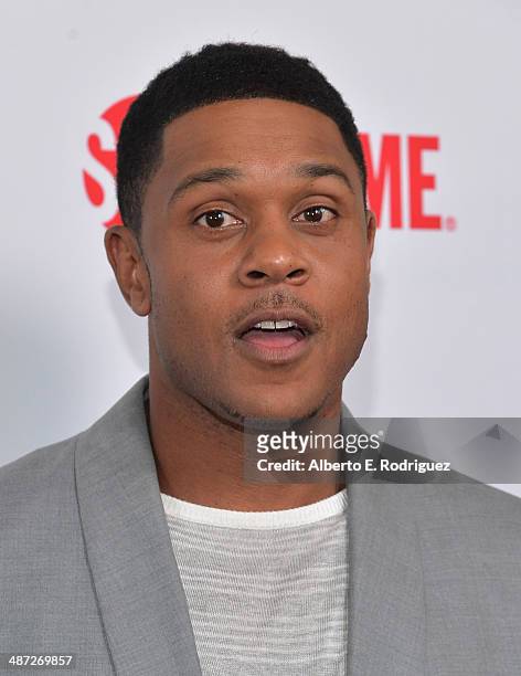 Actor Pooch Hall arrives to an exclusive conversation with the cast of Showtime's "Ray Donovan" at Leonard H. Goldenson Theatre on April 28, 2014 in...