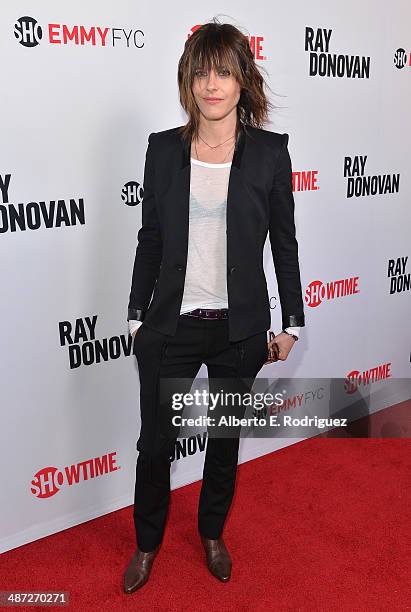 Actress Kate Moennig arrives to an exclusive conversation with the cast of Showtime's "Ray Donovan" at Leonard H. Goldenson Theatre on April 28, 2014...