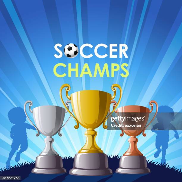 soccer champs - drive ball sports stock illustrations