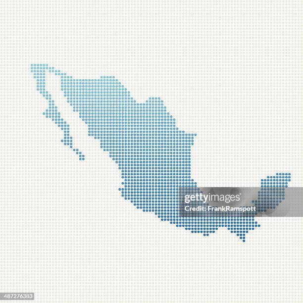 ilustraciones, imágenes clip art, dibujos animados e iconos de stock de mapa de méxico punto azul de patrón - mexico map