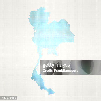 Thailand Map Blue Dot Pattern Thailand Map Blue Dot Pattern
