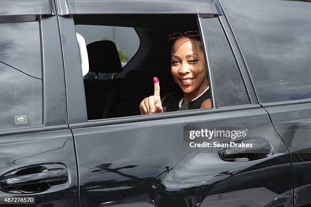 Sharon Rowley wife of Keith Christopher Rowley leader of the opposition and member of the House of Representatives for Diego Martin West displays her...