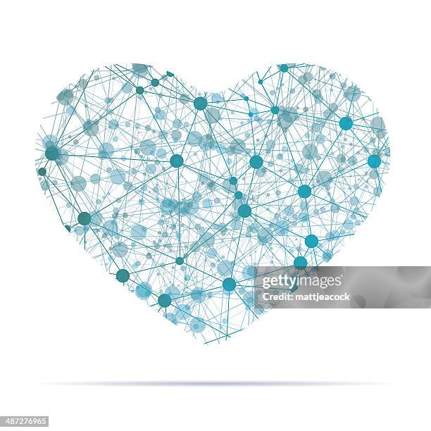 complex network heart icon - instagram grid stock illustrations