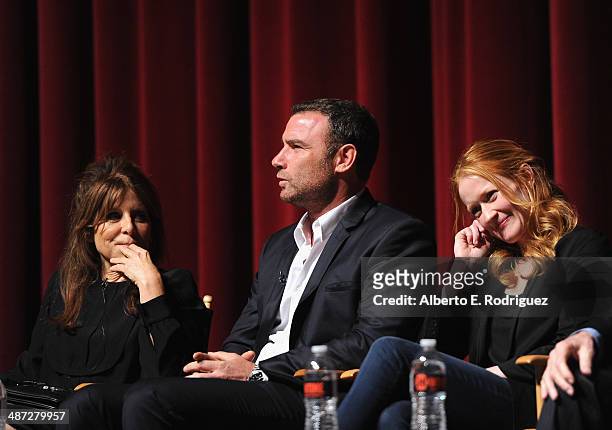Executive producer Ann Biderman, actor Liev Schreiber and actress Paula Malcomson attend an exclusive panel discussion with the cast of Showtime's...