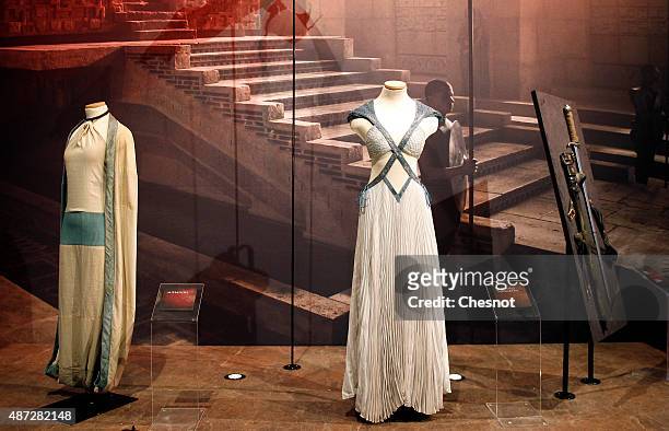Costumes of the serie "Game of Thrones" are displayed during the opening of an exhibition dedicated to HBO's television medieval fantasy series "Game...