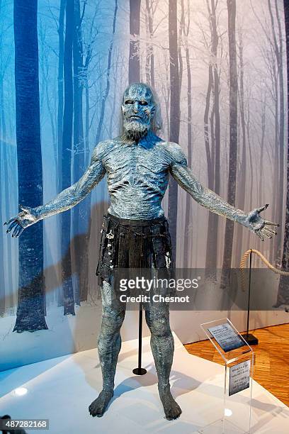The white walker model of the serie "Game of Thrones" is displayed during the opening of an exhibition dedicated to HBO's television medieval fantasy...