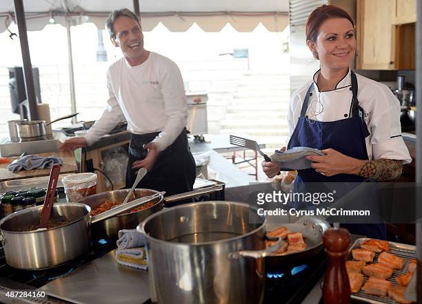 Chef/owner Dory Ford of Baur's restaurant in Denver did a culinary demonstration at A Taste of Colorado Festival on Friday, September 4, 2015. Ford,...