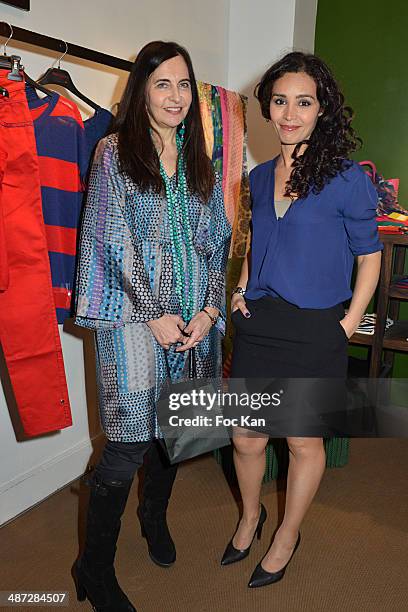 Fashion designer Nathalie Garcon and Aida Touihri attend 'Charriol': Ephemeral Boutique opening hosted by Nathalie Garcon at Galerie Vivienne on...